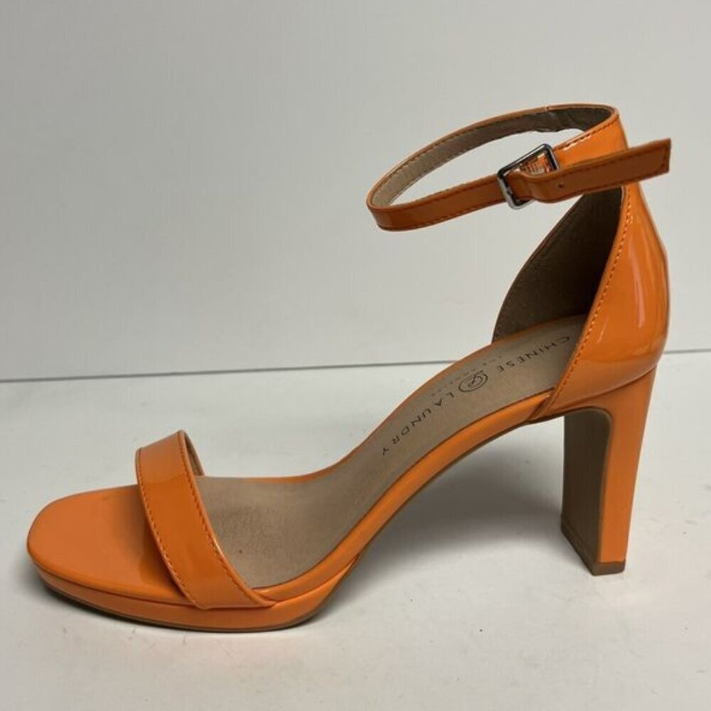Chinese Laundry Women's Tinie Patent Orange Sandals, Size 8.5 M